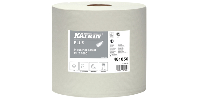 Poetspapier Katrin Industrial extra groot 2-laags 1000 vel wit 481856