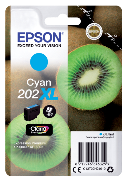 Inktcartridge Epson 202XL T02H24 blauw