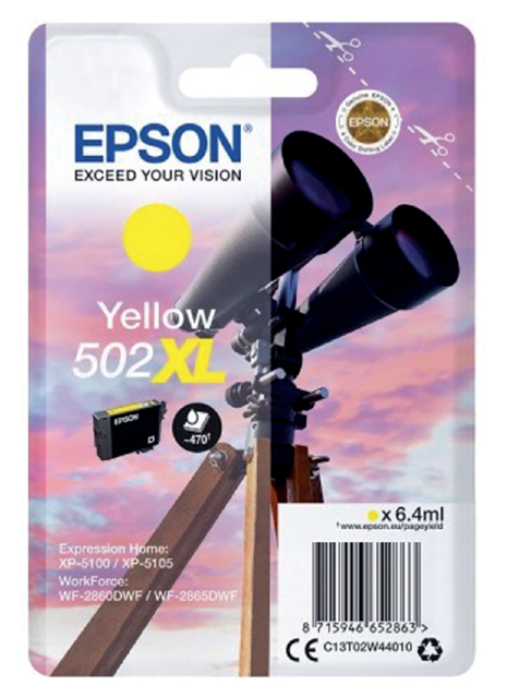 Inktcartridge Epson 502XL T02W4 geel