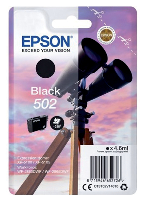 Inktcartridge Epson 502 T02V1 zwart