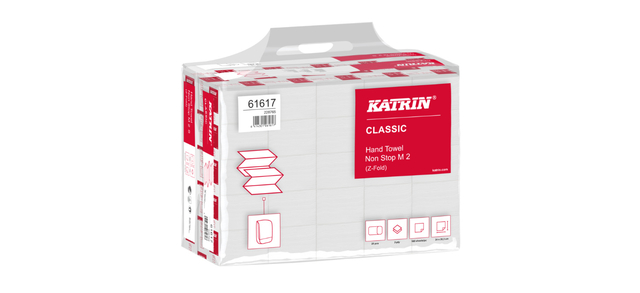 Essuie-mains Katrin 61617 2 épaisseurs pli-Z 240x203mm blanc 25x 160 feuilles