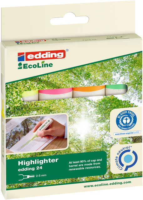 Surligneur edding 24 EcoLine assorti set 4 pièces