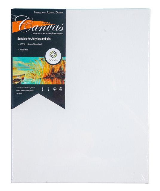 Toile canvas Conda 24x30cm coton blanchi