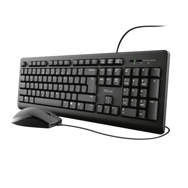 Clavier Trust Primo + souris QWERTY noir