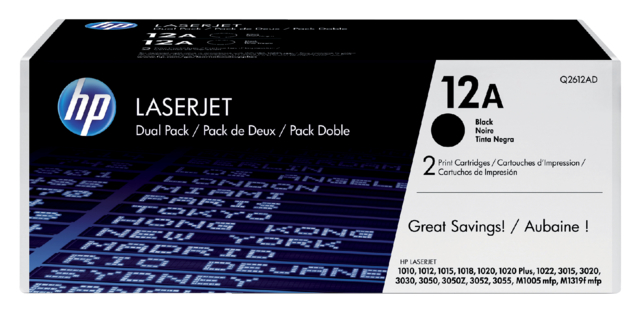 Cartouche toner HP Q2612A 12A noir 2x