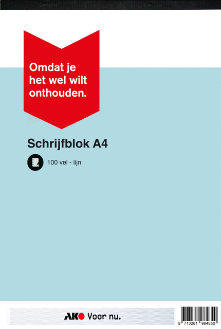 AKO schrijfblok A4 lijn 100v