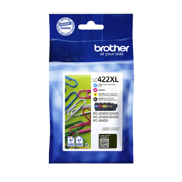 Cartouche d'encre Brother LC-422XLVAL noir 3 couleurs