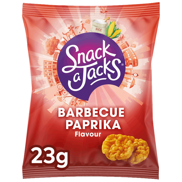 Mini rijstwafels Snack-a-Jacks barbeque paprika