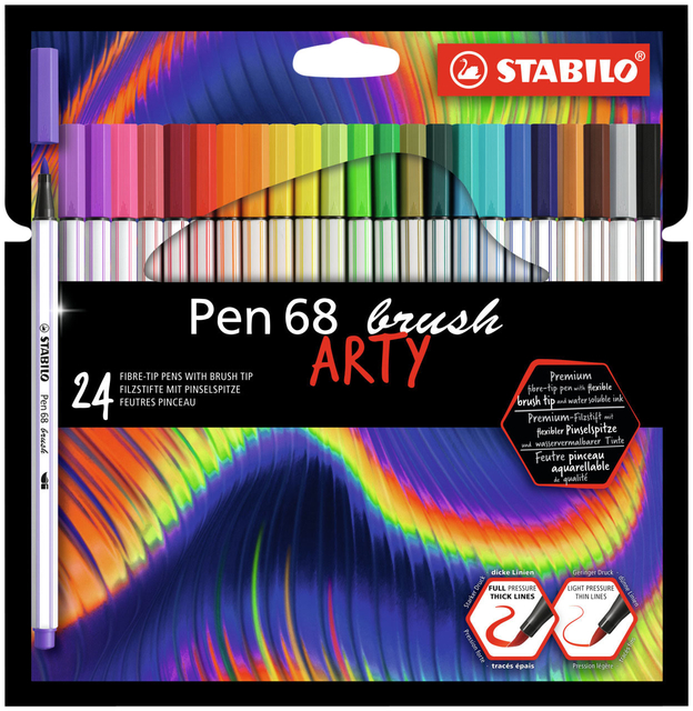 Feutre pinceau Pen 568/24 Arty assorti étui 24 pièces