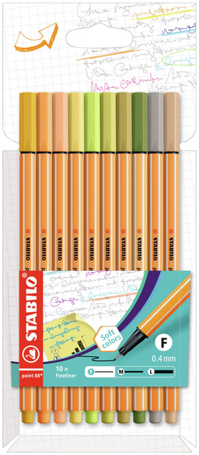 Fineliner STABILO point 88/10 Fin nouvelles couleurs set 10 couleurs