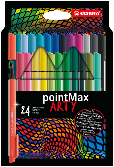 Feutre STABILO pointMax 488/24 Arty Medium assorti étui 24 pièces