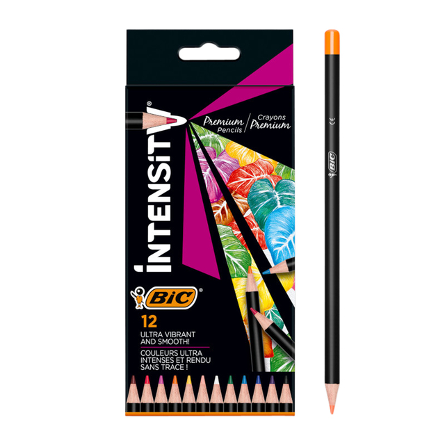 Kleurpotloden Bic Intensity Premium assorti etui à 12 stuks