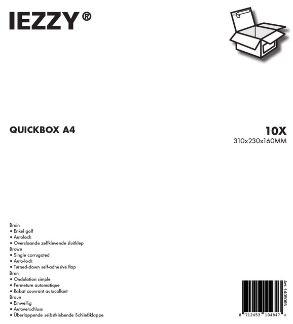 Quickbox IEZZY A4 310x230x160mm 10 stuks