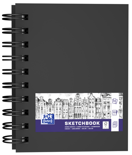 Carnet de dessins Oxford A6 80 feuilles 100g spirale