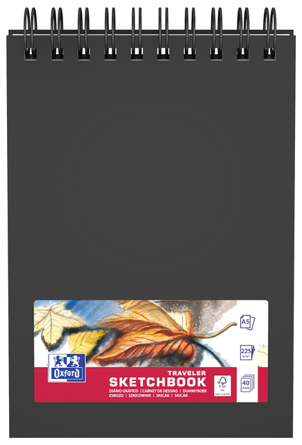 Carnet de dessins Oxford A5 40 feuilles 225g spirale