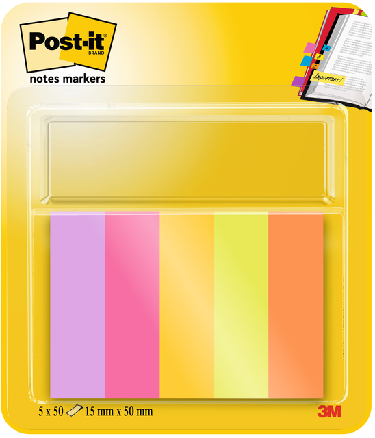 Marque-pages Post-it 670-5 TFEN 15x50mm Energetic 5 pièces