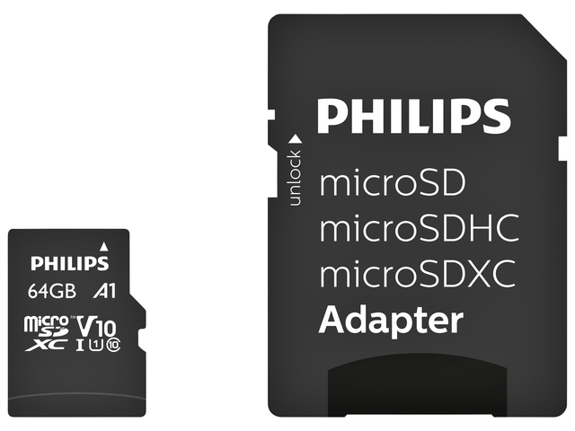 Carte mémoire Philips micro SDXC 10UHS-I U1 64Go