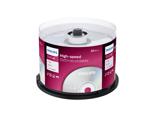 DVD+R Philips 4.7GB 16x SP 50 stuks