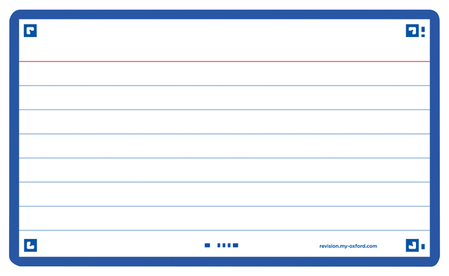 Flashcard Oxford 2.0 75x125mm 80 feuilles 250g ligné bleu