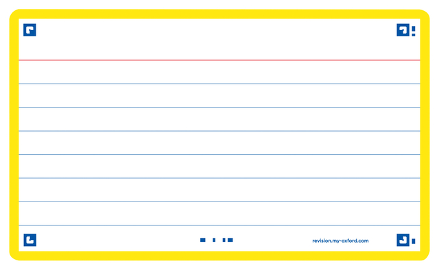 Flashcard Oxford 2.0 75x125mm 80 vel 250gr lijn geel