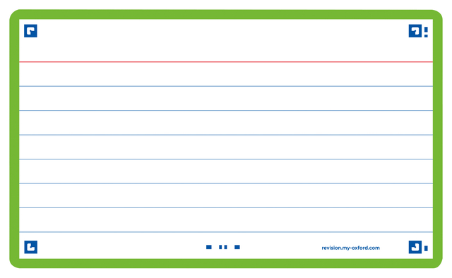 Flashcard Oxford 2.0 75x125mm 80 vel 250gr lijn groen