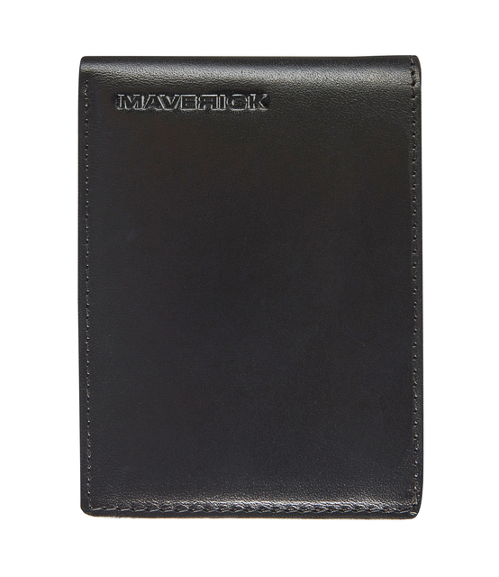 Portemonee Maverick All Black met kleingeldvak RFID leer zwart