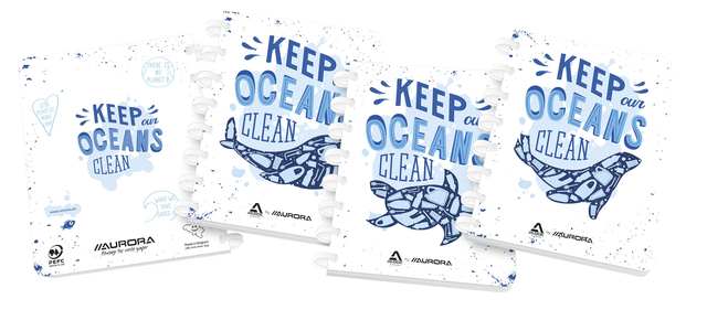 Schrift Adoc Ocean Waste Plastics A4 lijn 144 pagina's 90gr