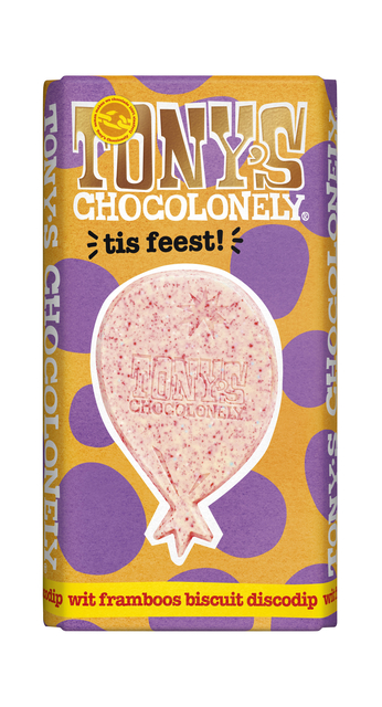 Chocolade Tony's Chocolonely tis feest reep 180gr