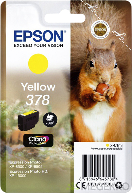 Cartouche d'encre Epson 378 T3784 jaune