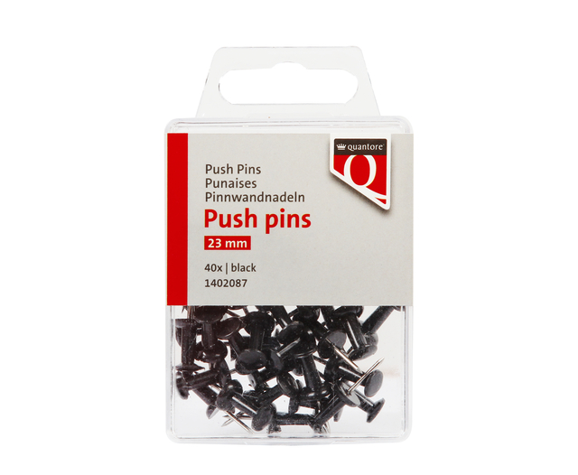 Push pins Quantore 40 stuks zwart