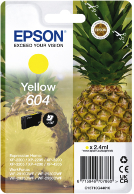 Cartouche d'encre Epson 604 T10G44 jaune