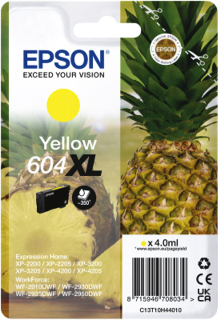 Cartouche d'encre Epson 604XL T10H44 jaune