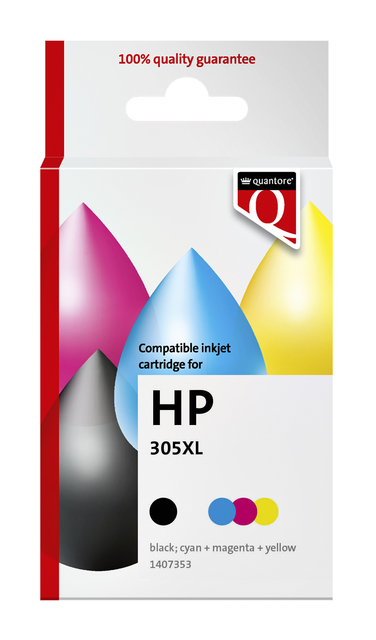 Inktcartridge Quantore alternatief tbv HP 305XL zwart + kleur