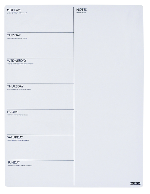 Magnetische planner Desq week 40x30cm magnetisch