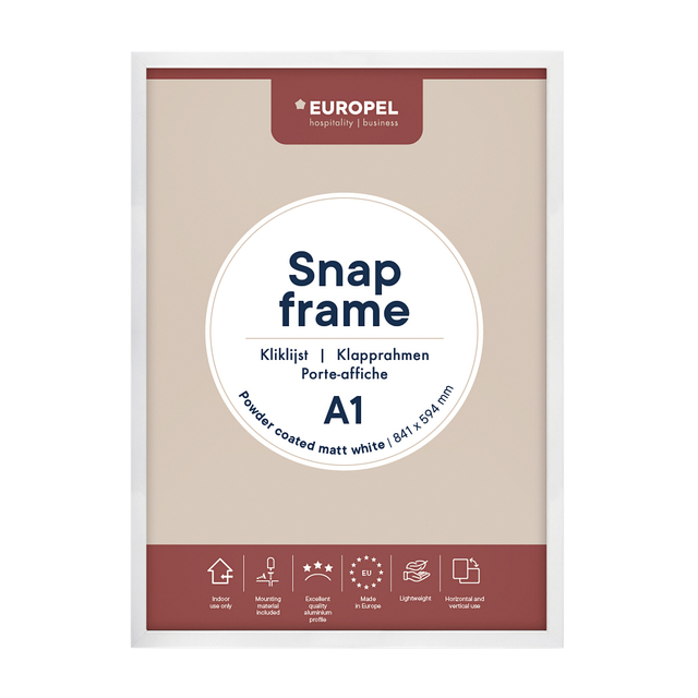 Cadre clipsable Europel A1 25mm blanc mat