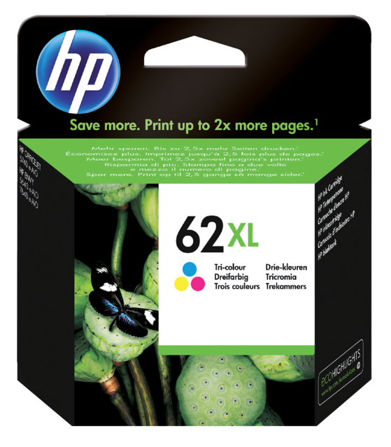 Inktcartridge HP C2P07AE 62XL kleur