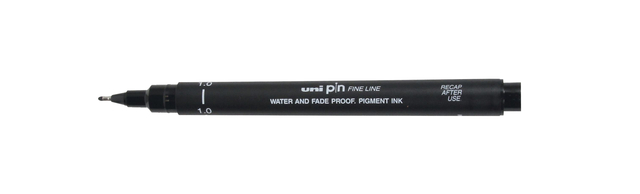 Fineliner Uni-ball Pin 1mm noir 12 pièces