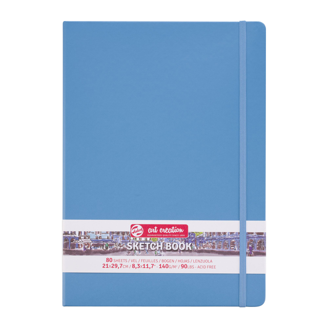 Schetsboek Talens Art Creation 80 witte vellen 140gr 210x300mm blauw