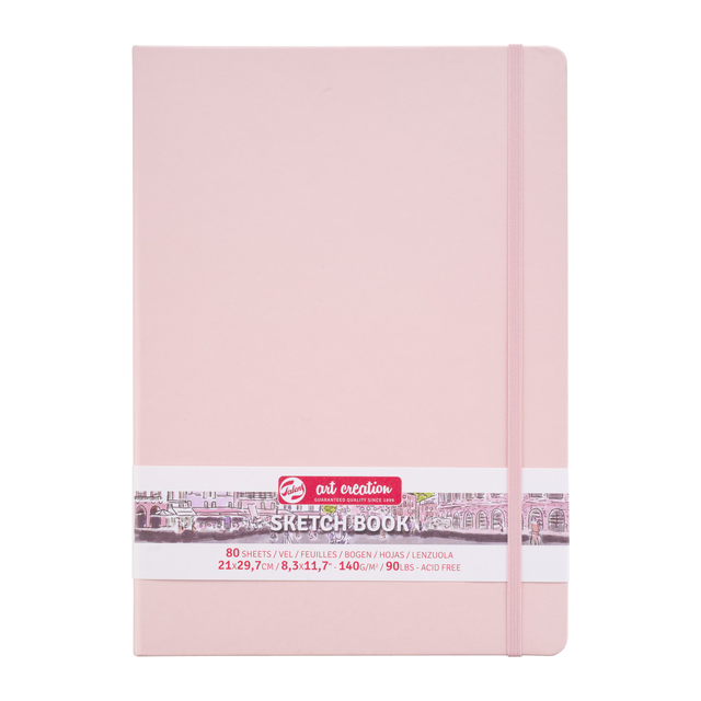 Schetsboek Talens Art Creation 80 witte vellen 140gr 210x300mm roze