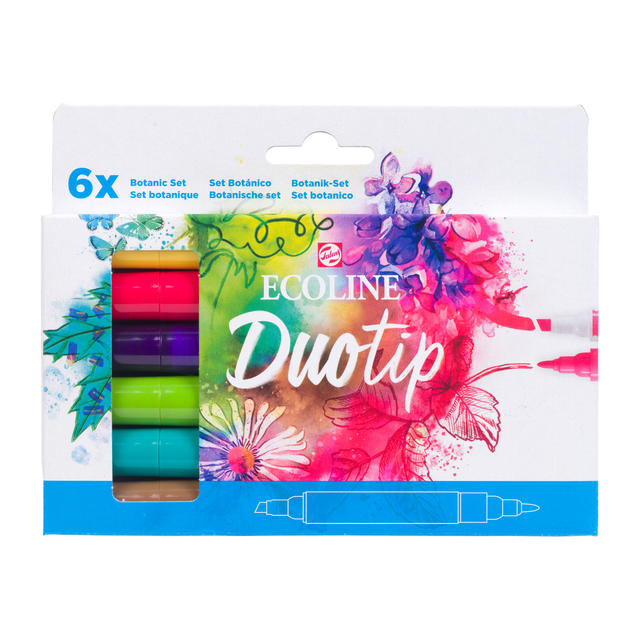 Stylo Duotip Talens Ecoline set botanique 6 couleurs