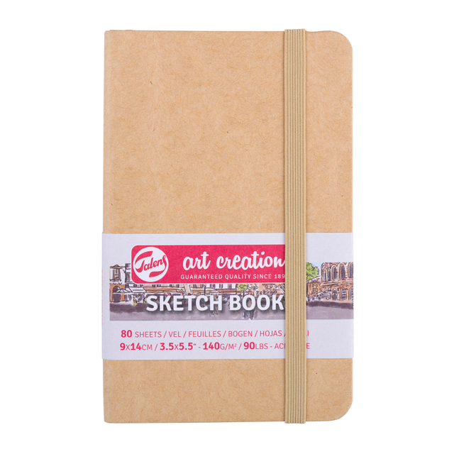 Schetsboek Talens Art Creation 80 witte vellen 140gr 90x140mm kraft