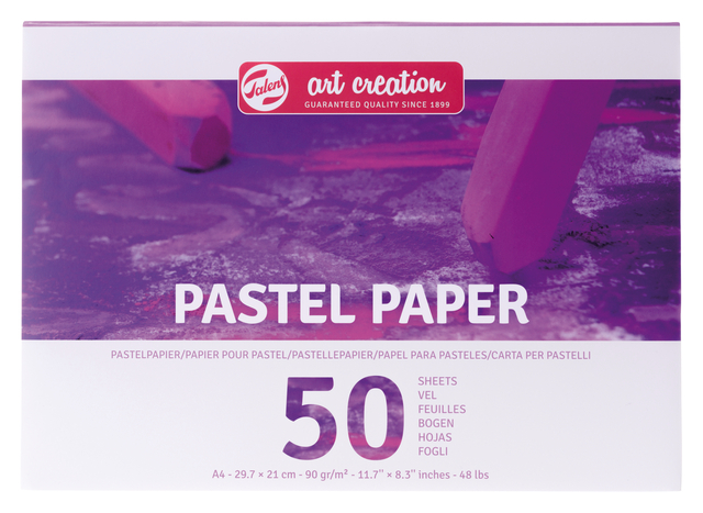 Pastelpapier Talens Art Creation 50 witte vellen 90gr 297x210mm paars