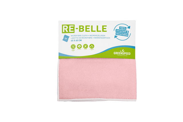 Chiffon microfibre Greenspeed Re-belle 40x40cm rose 5 pièces