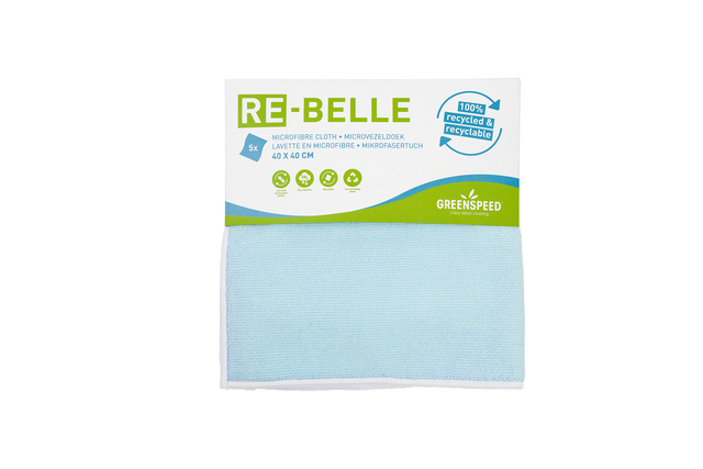 Microvezeldoek Greenspeed Re-belle 40x40cm blauw 5 stuks