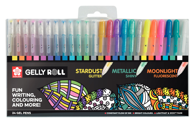 Stylo gel Sakura Gelly Roll Mix set 24 couleurs