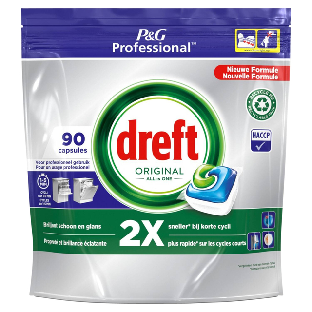 Vaatwastabletten Dreft All-in-1 Professional Regular 90 stuks