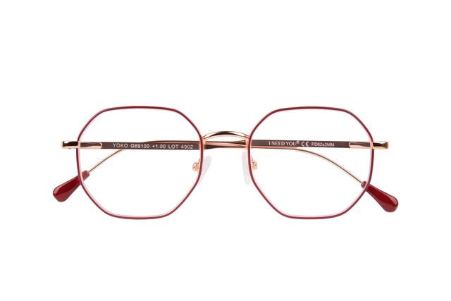 Lunettes de lecture I Need You +1.00 dpt Yoko rouge-cuivre