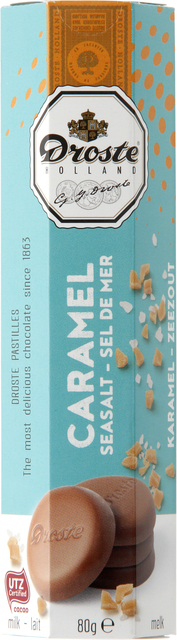 Chocolat Droste pastilles lait caramel sel de mer 80g