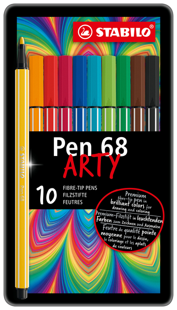 Feutre STABILO Pen 68 boîte 10 pièces assorti