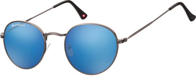 Lunettes de soleil Montana acier mat Revo verre bleu